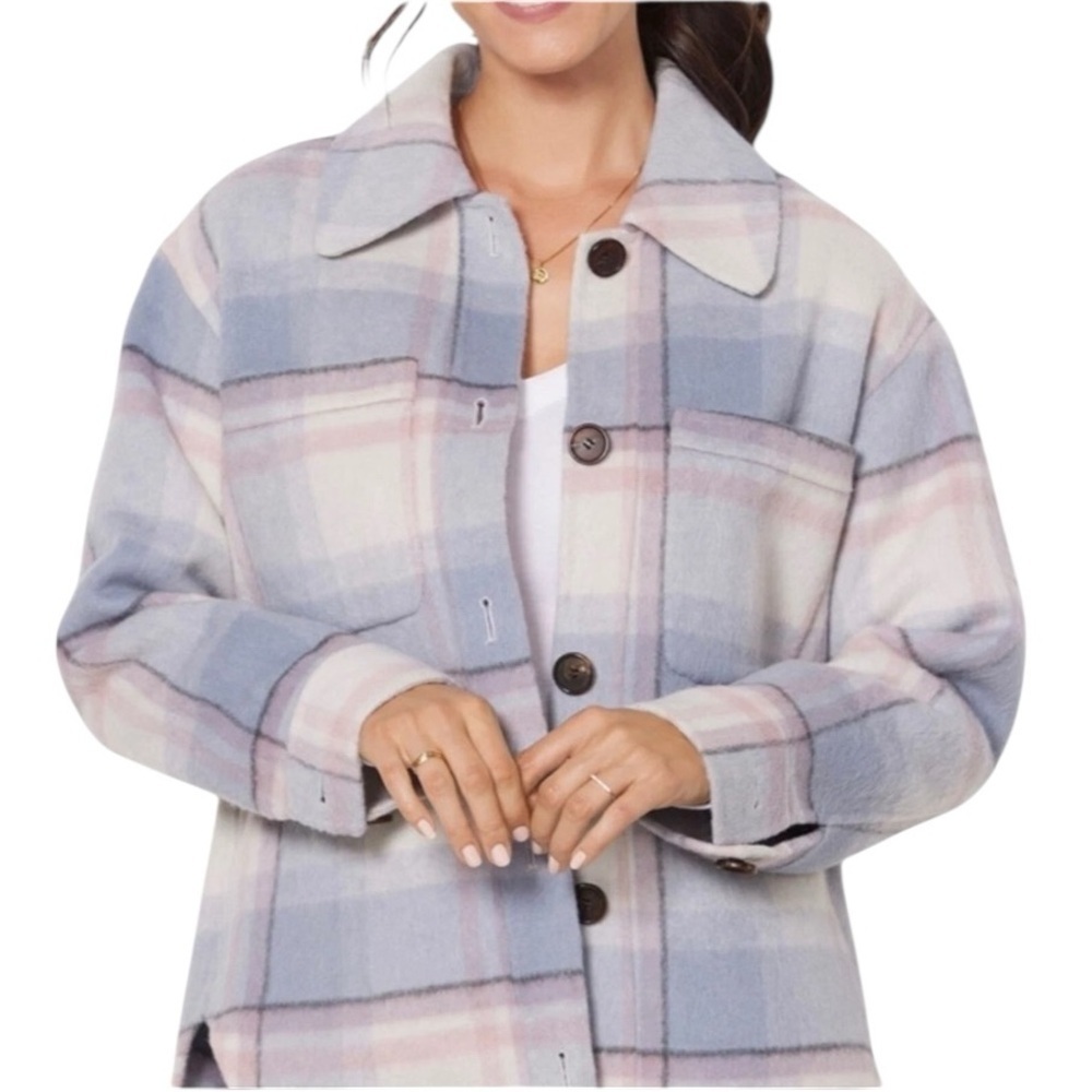 Rails - Connie Oversized Shacket in Junean Plaid Wool Blend Sz XXS - Picture 2 of 10